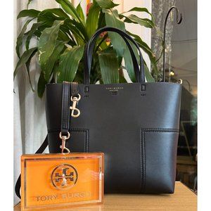 ♦️TORY BURCH AUTHENTIC BLACK LEATHER TBLOCK HANDBAG♦️